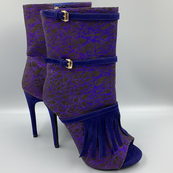 Tall high heel peep toe booties - Picture 2 of 5